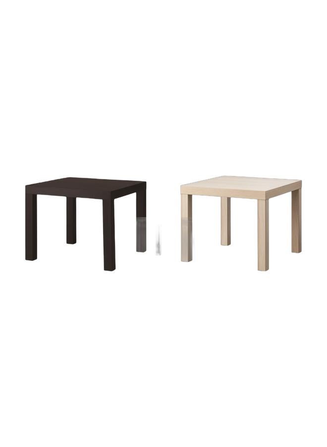 Lack Side table & LACK Side table, white stained oak effect, 55x55 cm & Side table, black-brown, 55x55 cm Bundle - Image 1